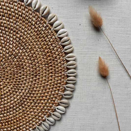 Rotan Placemat met Schelpen - Naturel