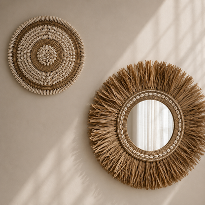 Wanddecoratie Rond met Schelpen Xiva Ø30cm