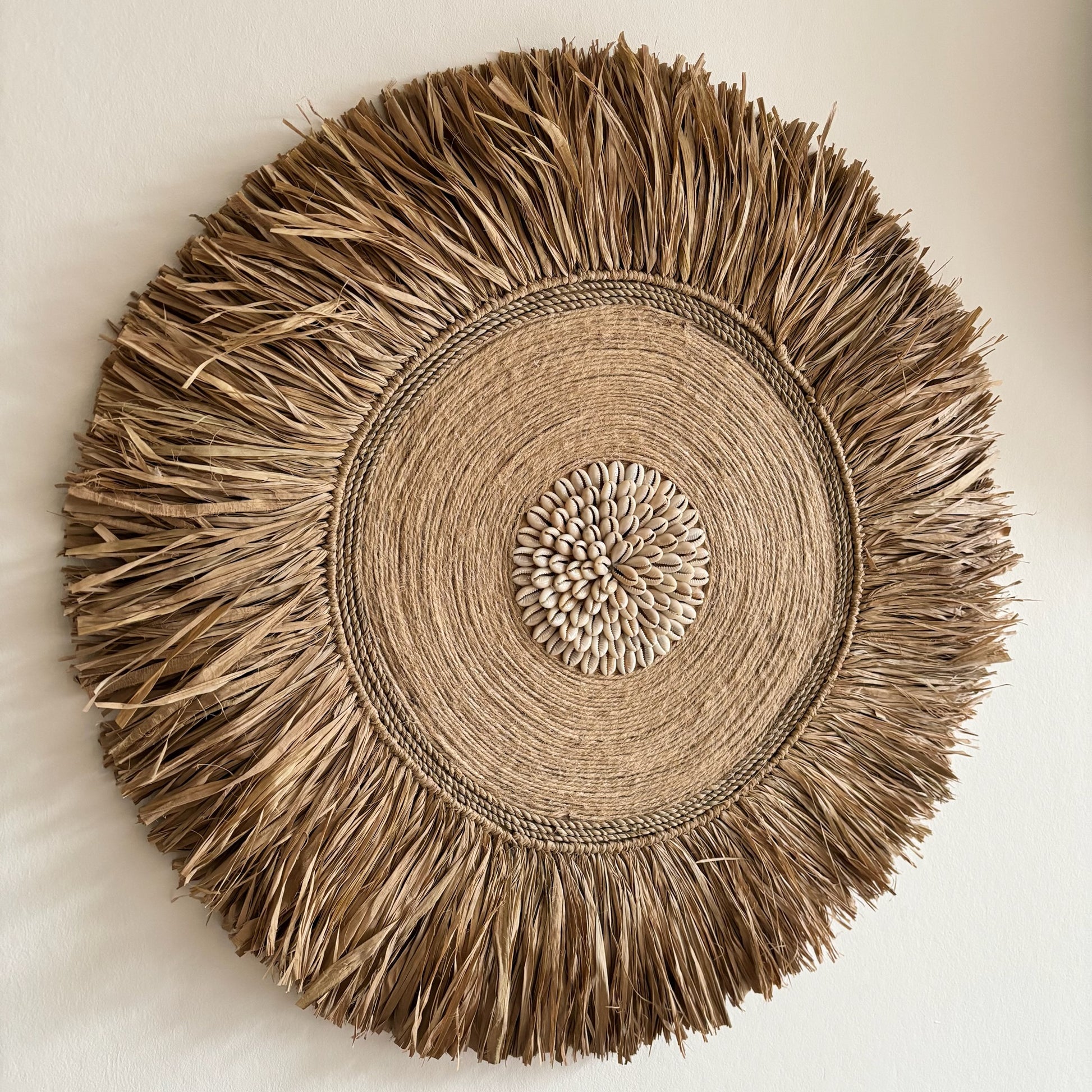 Raffia wanddecoratie Rond