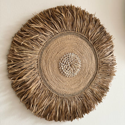Raffia wanddecoratie Rond