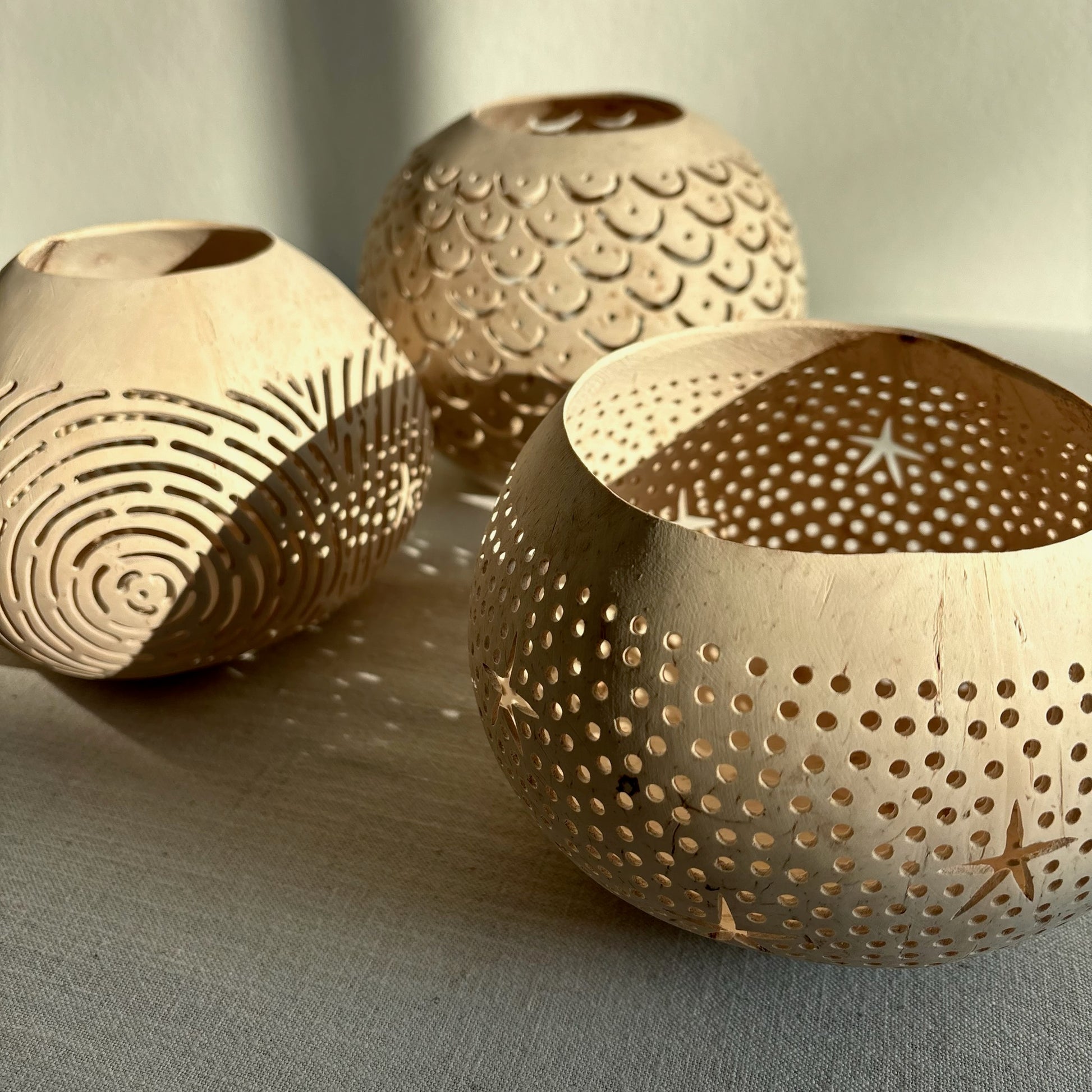 Waxinelichthouder Kokosnoot 