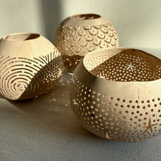 Waxinelichthouder Kokosnoot 