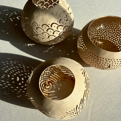 Waxinelichthouder Kokosnoot 