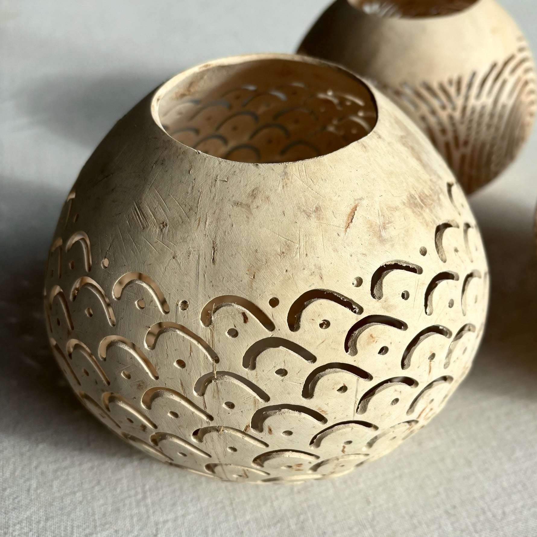 Waxinelichthouder Kokosnoot - Flore