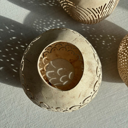 Waxinelichthouder Kokosnoot - Flore