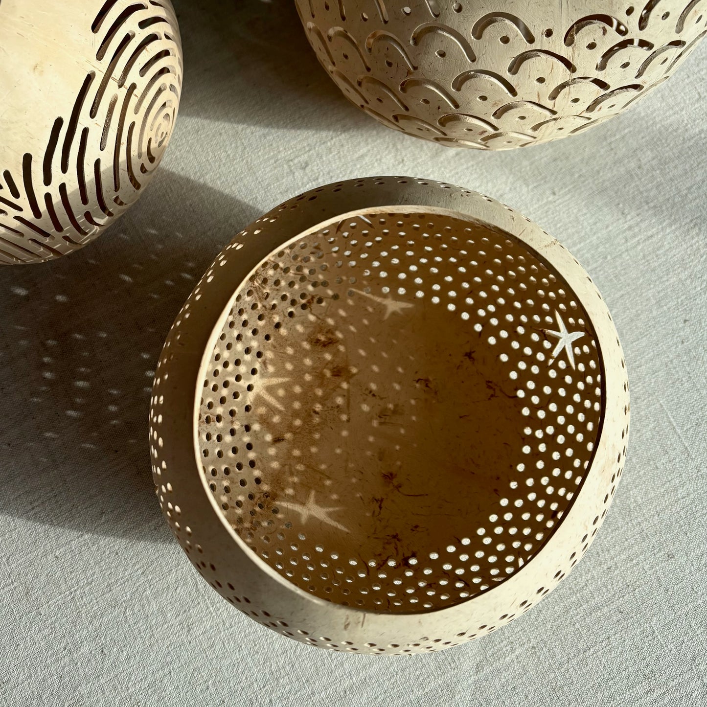 Waxinelichthouder Kokosnoot - Sterre