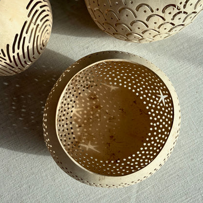 Waxinelichthouder Kokosnoot - Sterre